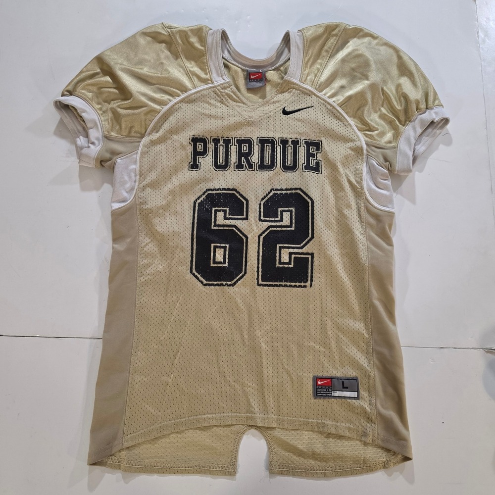 Nike Purdue Boilermakers Football Jersey Youth Large Gold Black #62 Mesh Team
